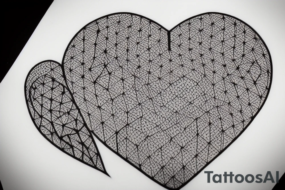 Heart vs. Head, Diamond frame, Dotwork, fine Line, ADHD tattoo idea