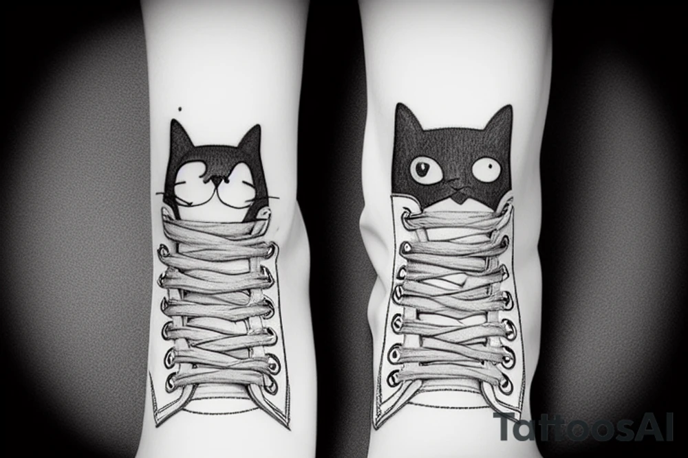 Simple boots with a cat tattoo idea