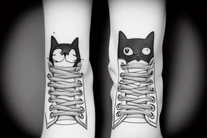 Simple boots with a cat tattoo idea