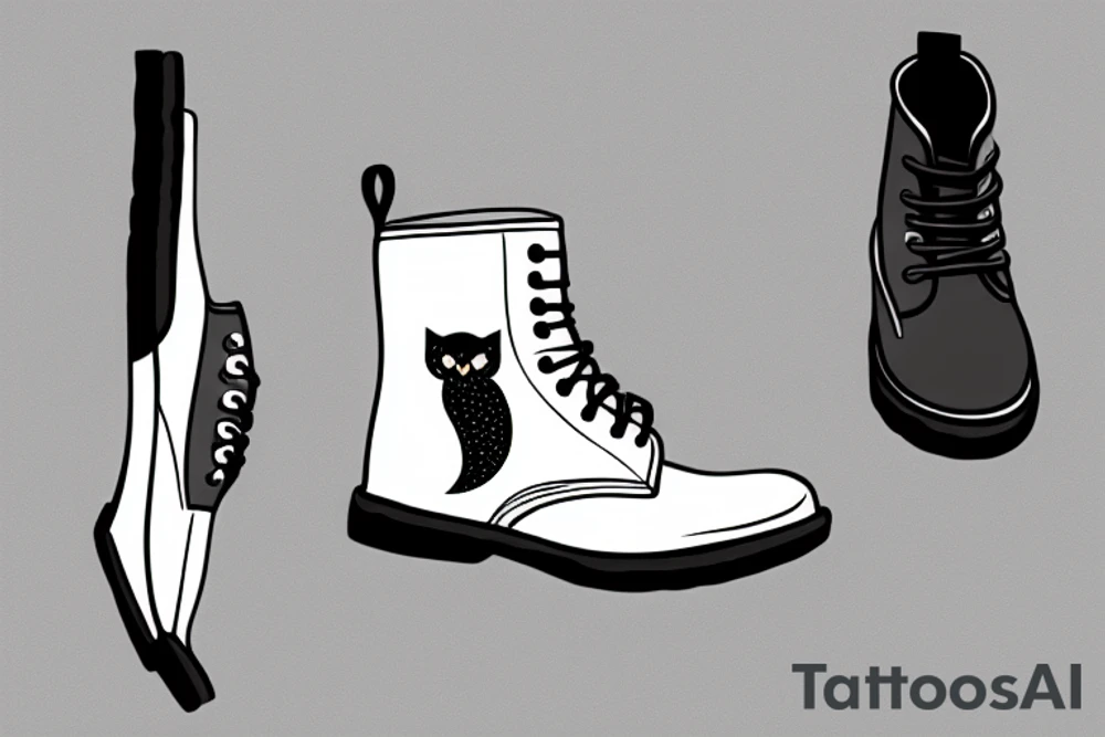 Simple boots with a cat tattoo idea