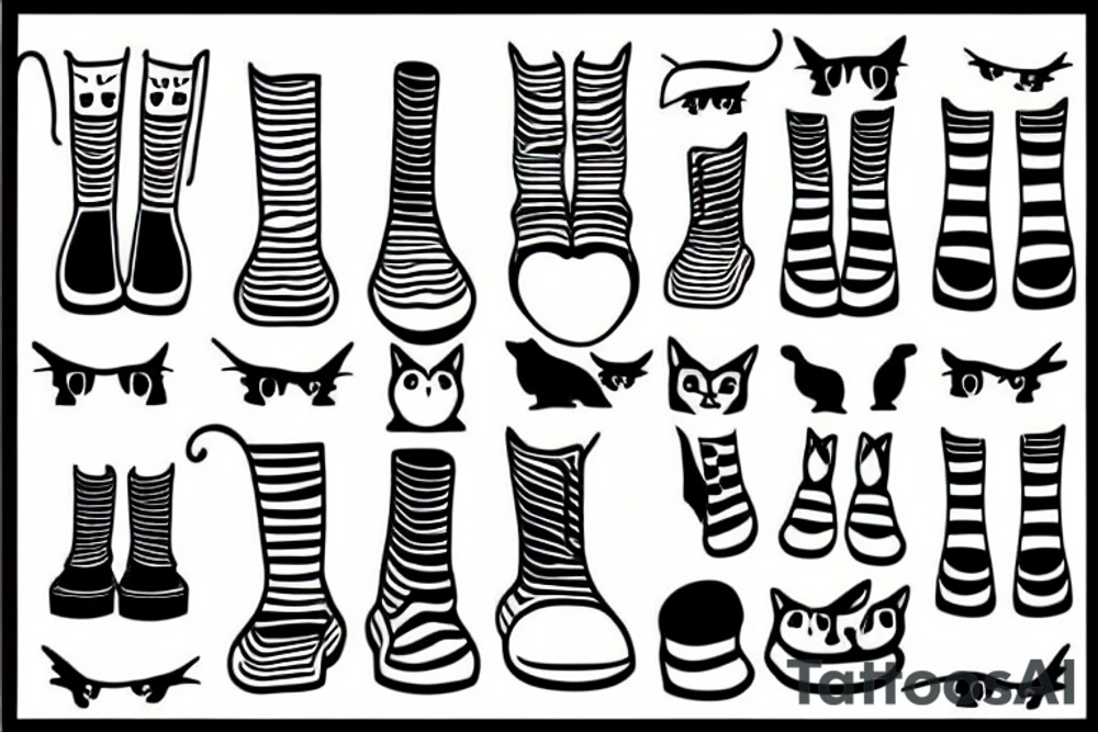 Simple boots with a cat tattoo idea
