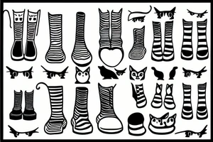 Simple boots with a cat tattoo idea