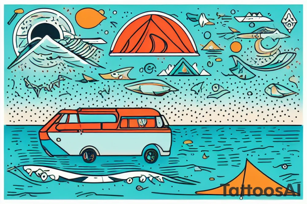 a wonderful campsite in Australia. A longboard and the ocean. tattoo idea