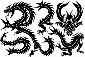 Bionic japanese dragon tattoo idea