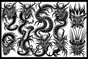 Bionic japanese dragon tattoo idea