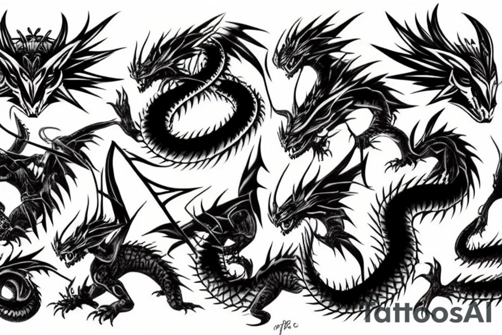 Cyber dragon tattoo idea