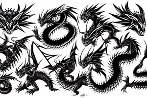 Cyber dragon tattoo idea