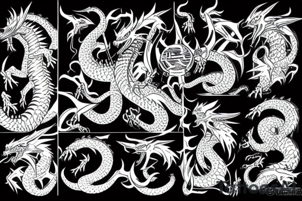 Cyber dragon tattoo idea
