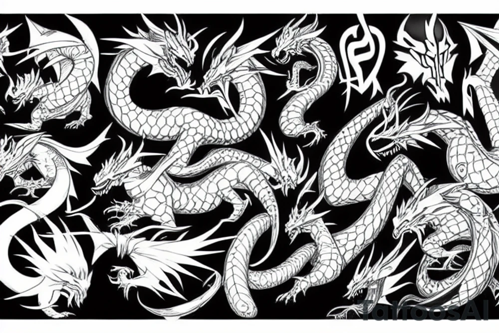 Cyber dragon tattoo idea