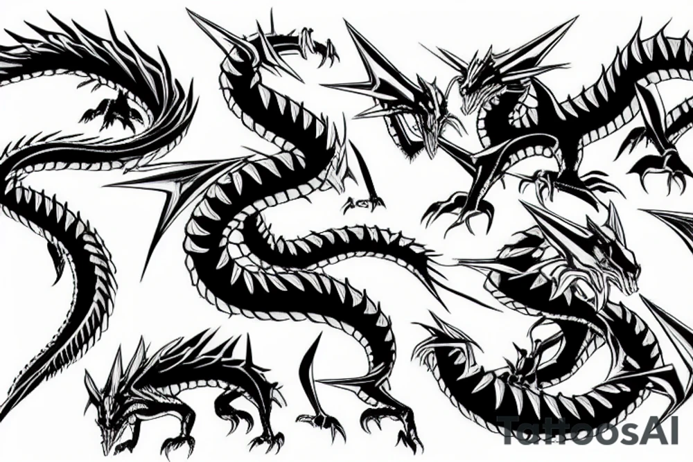 Cyber dragon tattoo idea