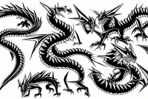 Cyber dragon tattoo idea