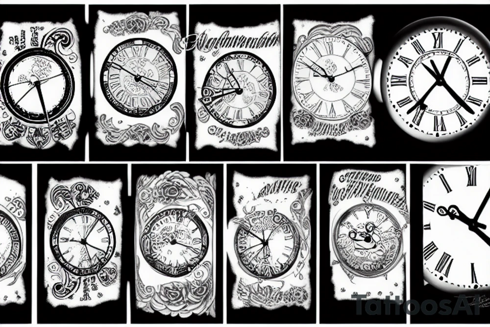 Disappearing clock tattoo idea