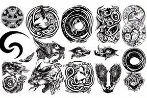 Ouroboros with tech style tattoo idea