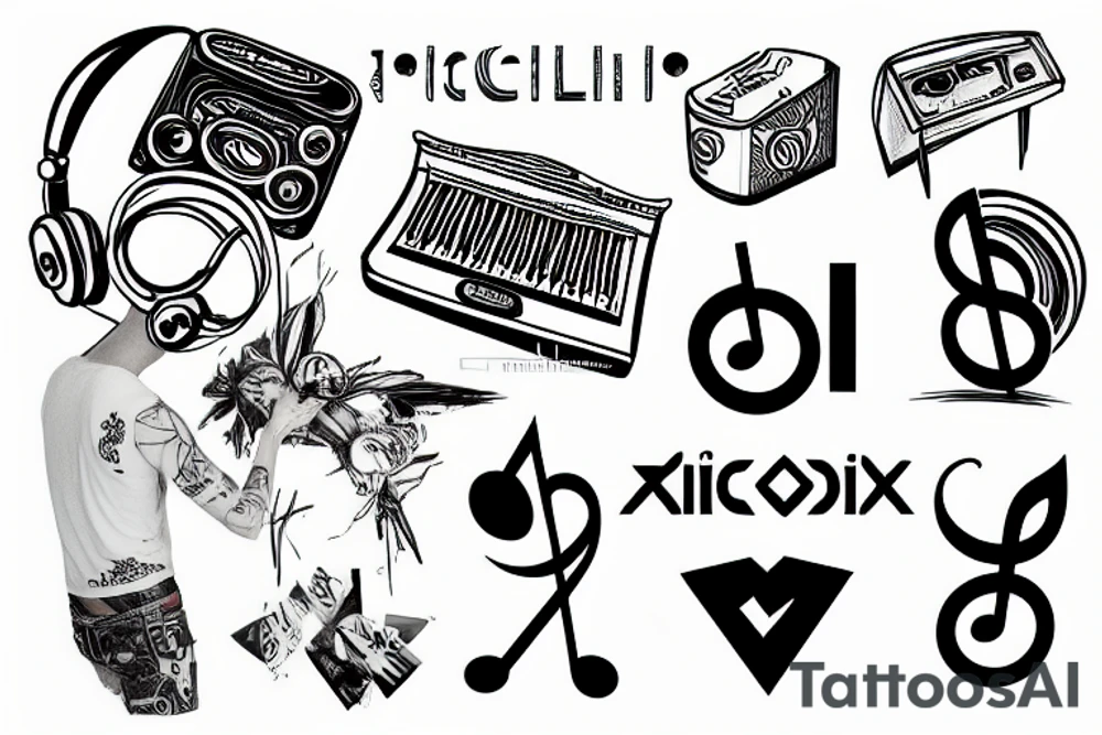 Avicii logo and music tattoo idea