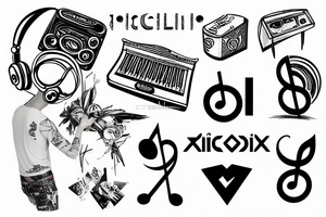 Avicii logo and music tattoo idea