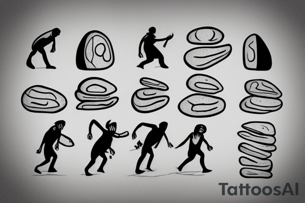 man pushing a stone towards a hill tattoo idea
