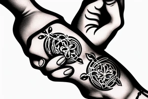 hands praying while holding a rosary tattoo idea