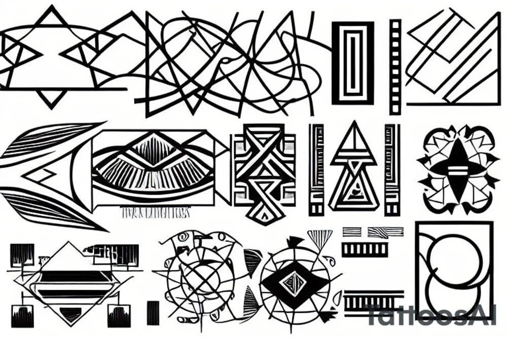 horizon over the sea and circuits tattoo idea