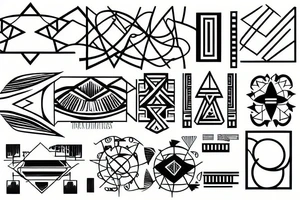 horizon over the sea and circuits tattoo idea