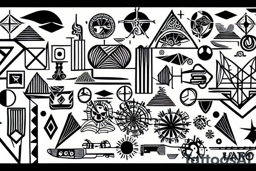 horizon over the sea and circuits tattoo idea
