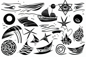 horizon over the sea tattoo idea