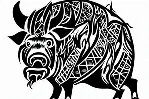 boar with arrows in its head tattoo idea