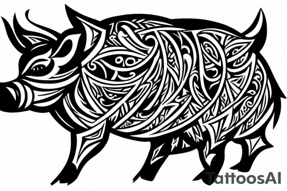 boar with arrows in its head tattoo idea