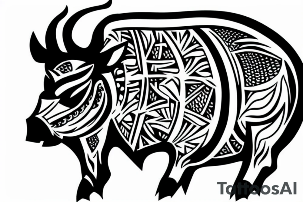 boar with arrows in its head tattoo idea