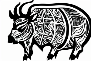 boar with arrows in its head tattoo idea