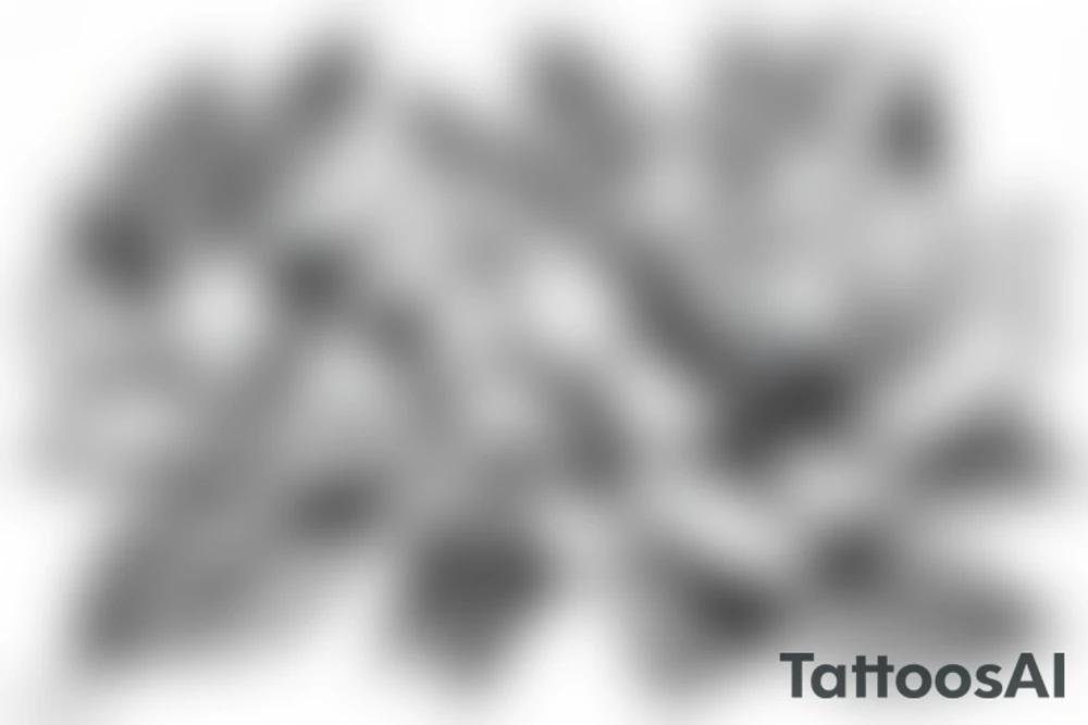magnolia flower in and out of a square tattoo idea