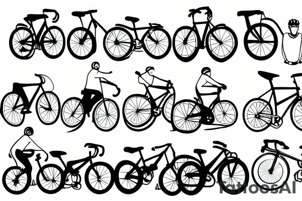 Cyclist looking back tattoo idea