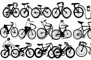 Cyclist looking back tattoo idea