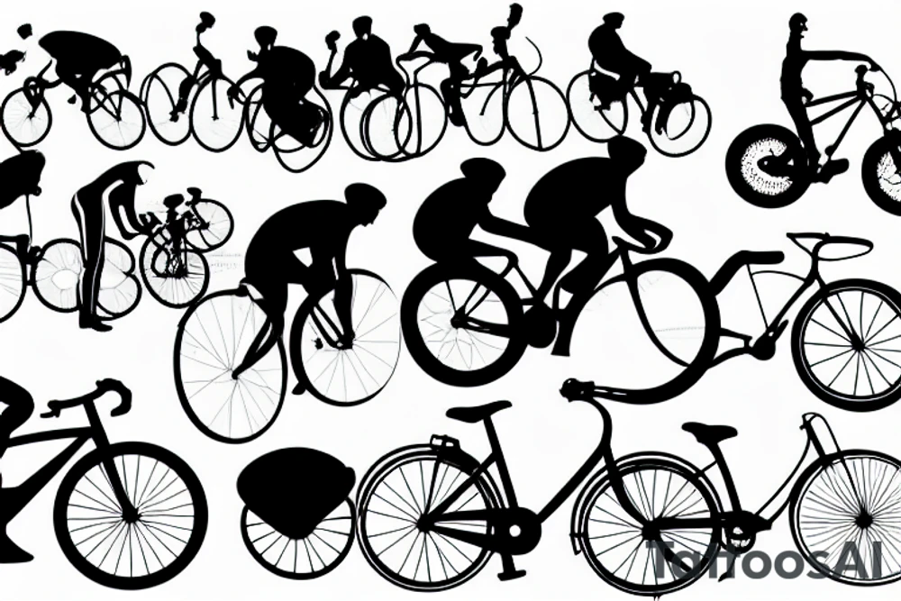 Cyclist looking back tattoo idea