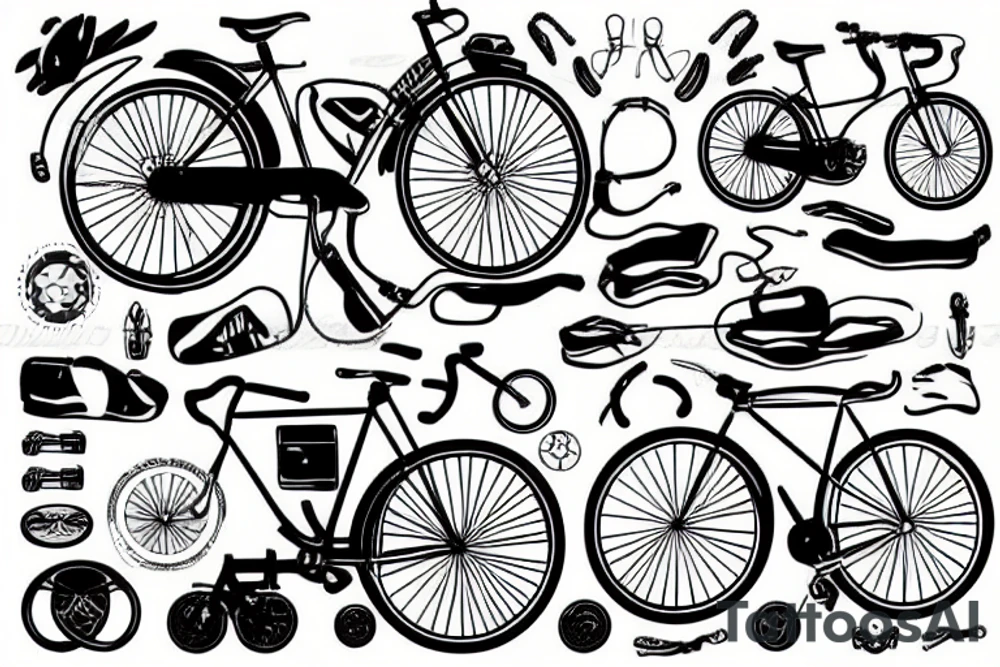Cyclist looking back tattoo idea