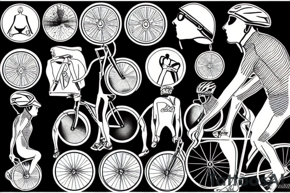 Cyclist looking back tattoo idea