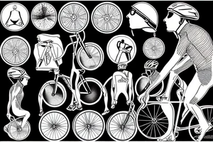 Cyclist looking back tattoo idea