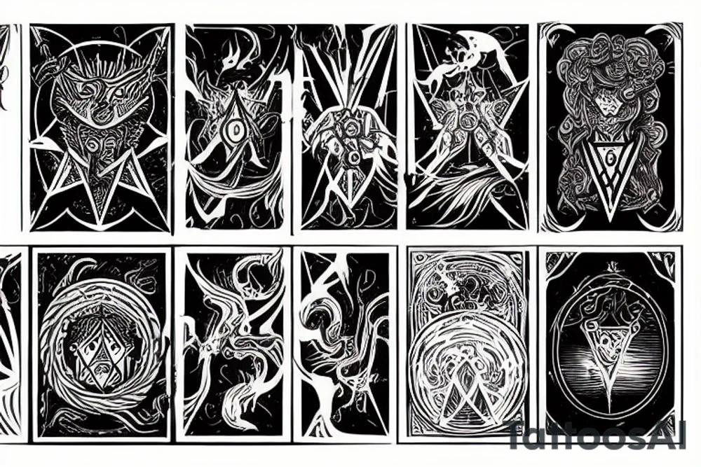 Glyph like a tarot card magic tattoo idea
