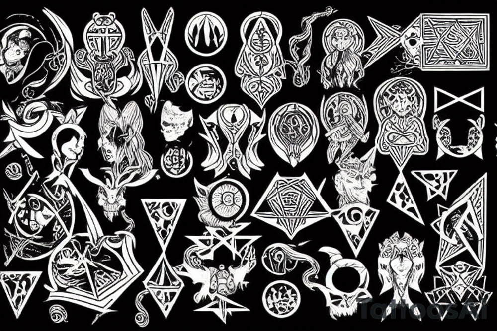 Glyph like a tarot card magic tattoo idea
