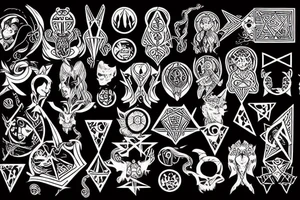 Glyph like a tarot card magic tattoo idea