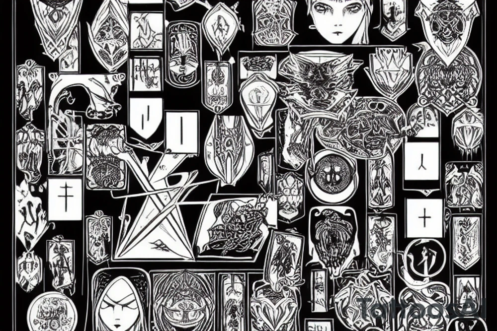 Glyph like a tarot card magic tattoo idea
