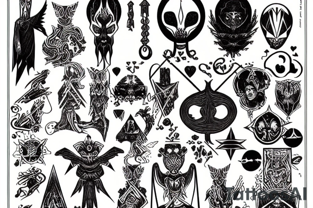 Glyph like a tarot card magic tattoo idea