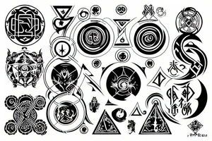 Magic circle and glyphs from final fantasy tattoo idea
