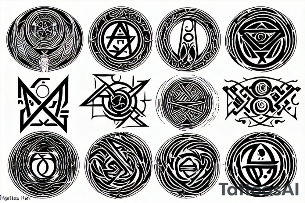 Magic circle and glyphs from final fantasy tattoo idea Magic circle and glyphs from final fantasy tattoo idea