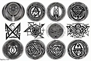Magic circle and glyphs from final fantasy tattoo idea