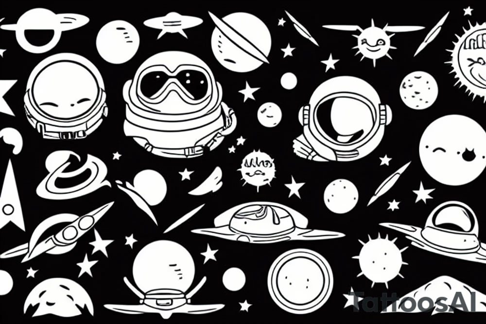 Astronaut reaching the sun tattoo idea