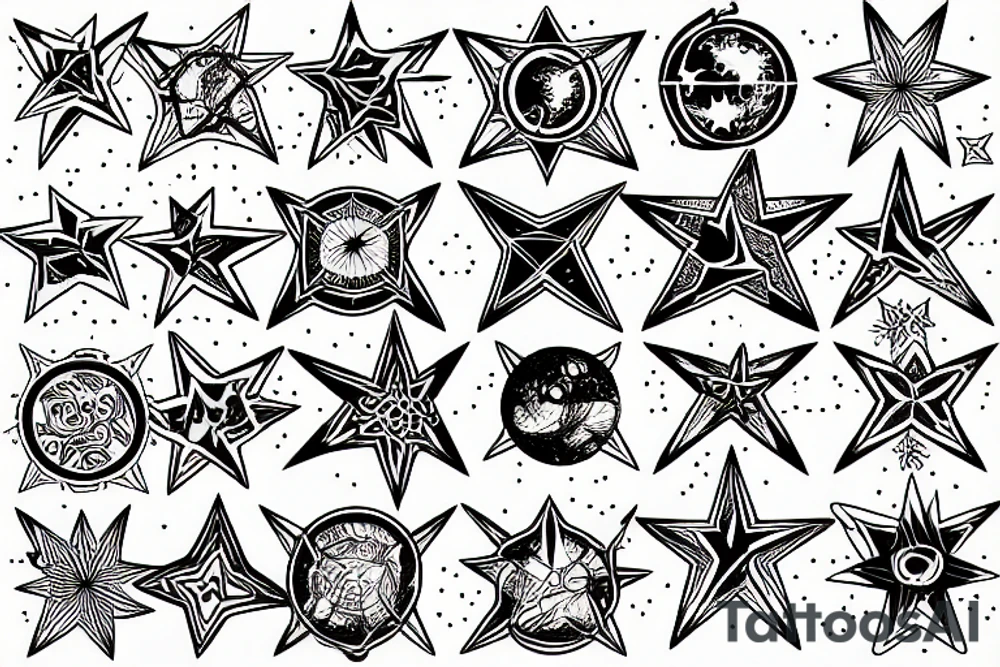 Star map high contrast tattoo idea