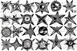 Star map high contrast tattoo idea