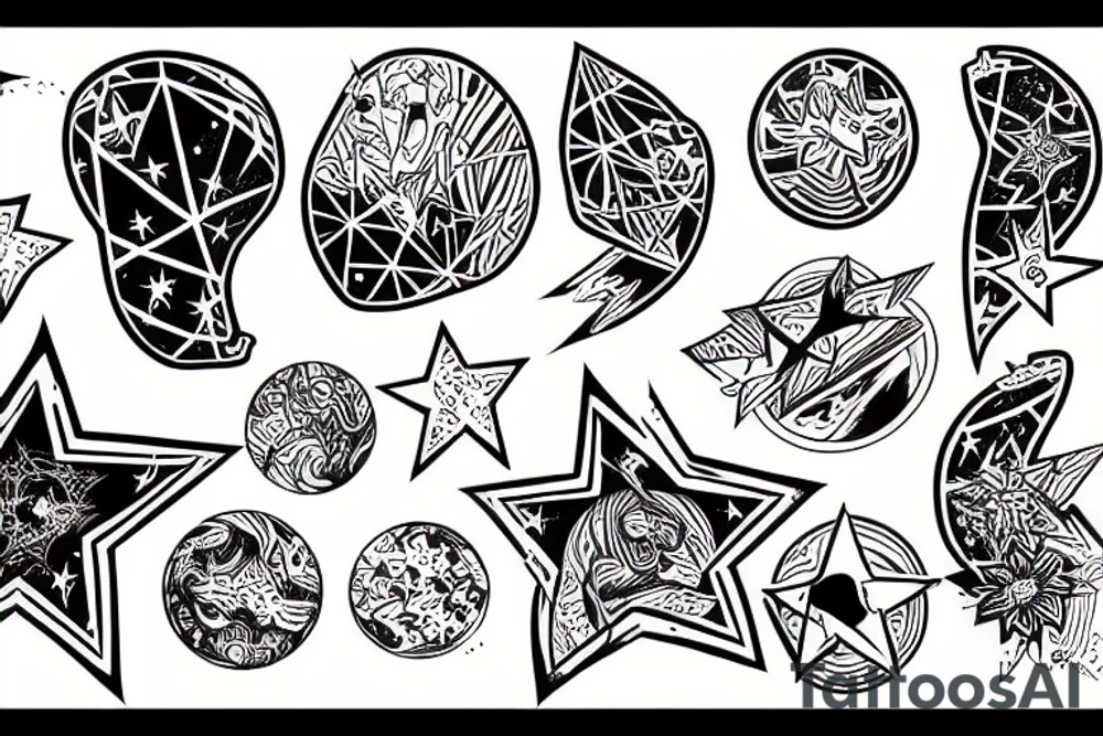 Star map high contrast tattoo idea