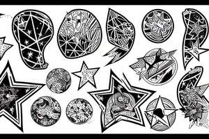 Star map high contrast tattoo idea