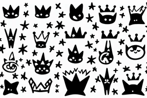 Stars to symbolize my three family members and one cat and one dog

I like a Long skewy Line with a top - a small crown tattoo idea